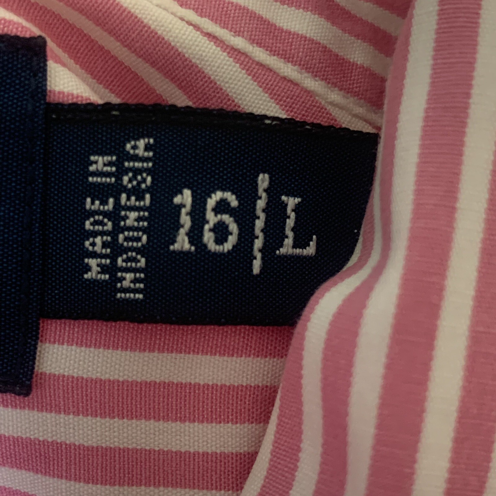 Ralph Lauren camicia uomo L rosa righe pony bottoni manica lunga preppy classica