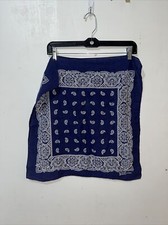 Vtg RN 13960 Fast Color Bandana Scarf Hanky Blue White Paisley 20 x 19 1/2 USA