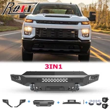 Off-Road Front Bumper w/Winch Plate For 2020-2023 Chevy Silverado 2500 HD/3500HD