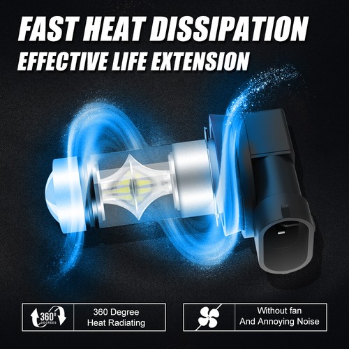 AUXBEAM H11 LED Headlight Kit Low Beam Bulb Super Bright 6500K HID White 8000LM - Picture 7 of 12