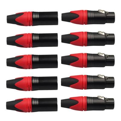 5 Pairs XLR Connector Male and Female Microphone Mic Cable Adapter 3 Pin