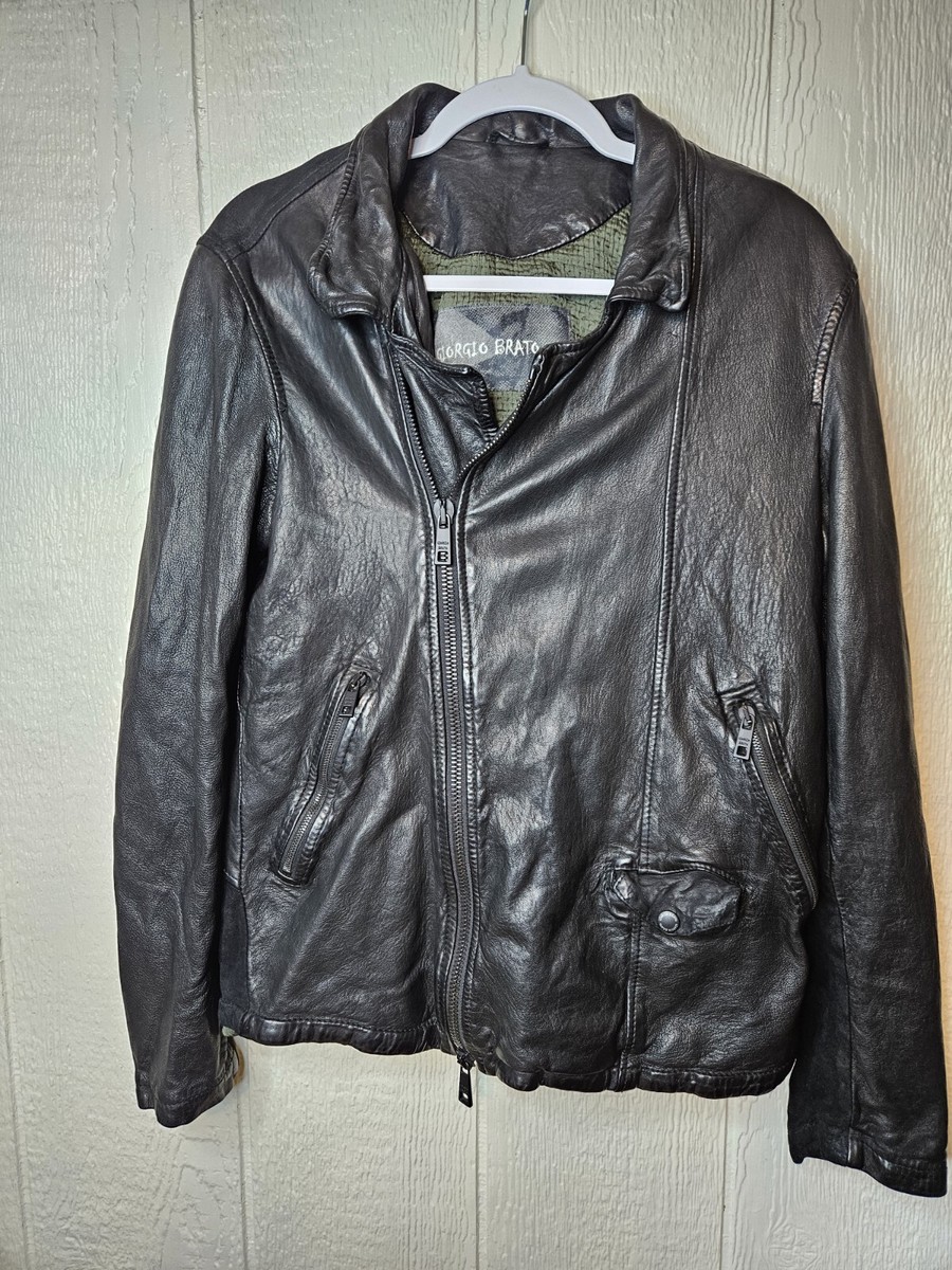 Giorgio Brato Motorcycle Soft Leather Jacket Sz 48 Black Giorgio Brato Motorcycle Soft Leather Jacket Sz 48 Black