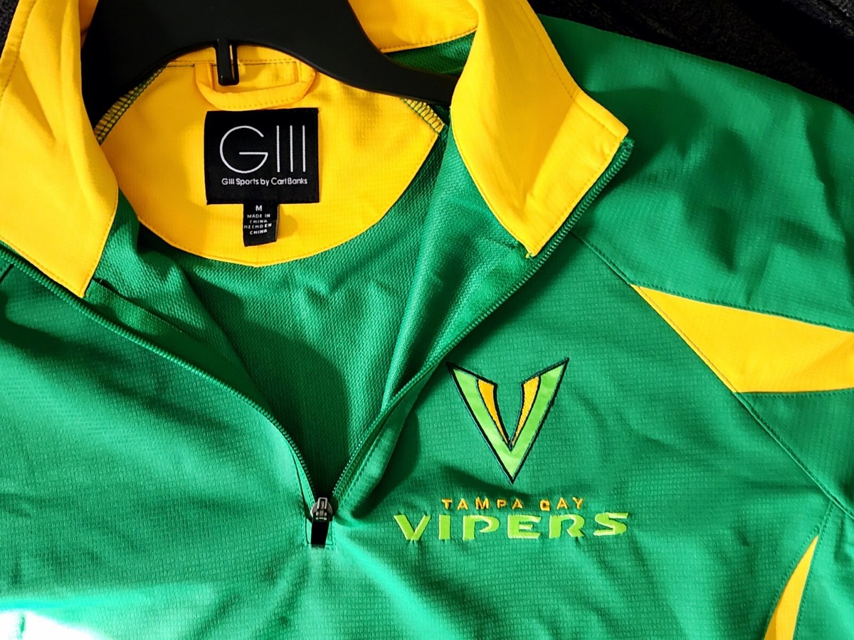 GIII Tampa bay vipers green half zip pullover stretch windbreaker