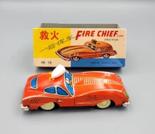 MF-144 China 1:32 JAGUAR E-TYPE "FIRE CHIEF" Tin Friction Car MIB VERY RARE 