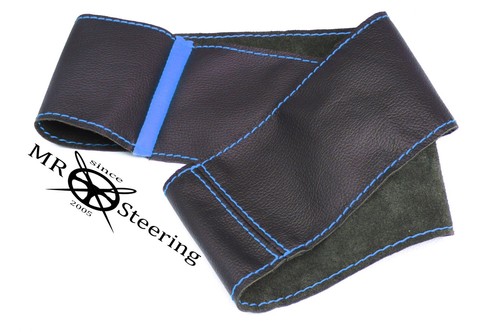 Für 98-04 Opel Astra G Echt Leder Lenkrad Abdeckung + Hellblau Riemen - Bild 4 von 5