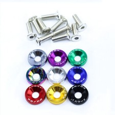 10pcs For JDM M6 Auto Car Engine Bumper Fender Washers License Plate Bolt Screws