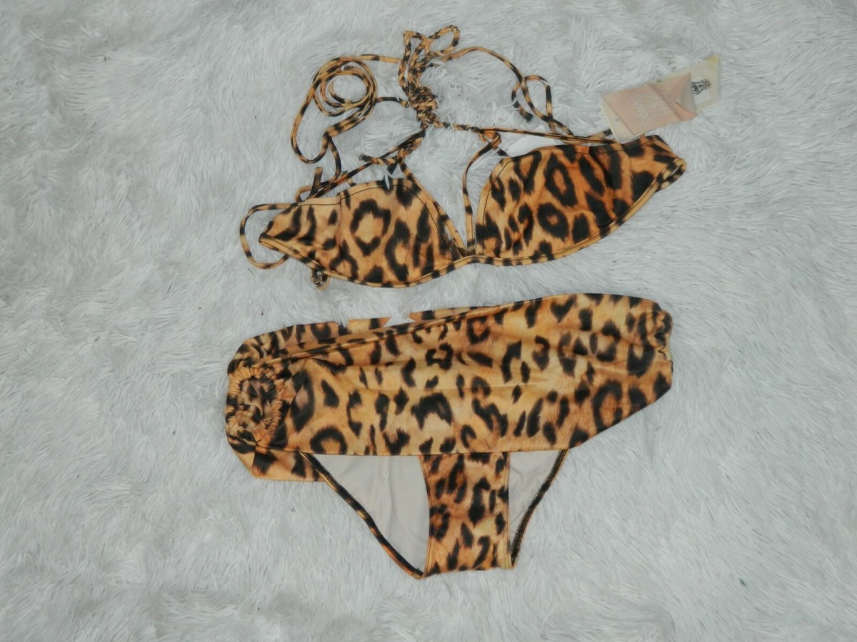 Hot As Hell HAH Bikini Top Brown Black Leopard Lanka Top