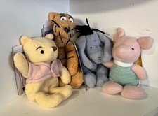 Winnie-the-Pooh Classic Disney Mini Bean Bag Plush Toys Tigger Eeyore Piglet VTG
