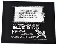 OLD Spring Valley MN Bakery Blue Bird Bread Projector Glass Advertising Slide