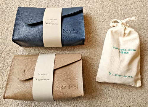 2 Cathay Pacific Amenity Kits Business Class & Collectors Wooden Model/Brand New