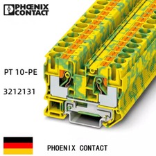 50pcs Phoenix Terminal Block PT10-PE 3212131 Yellow-green Ground Terminal