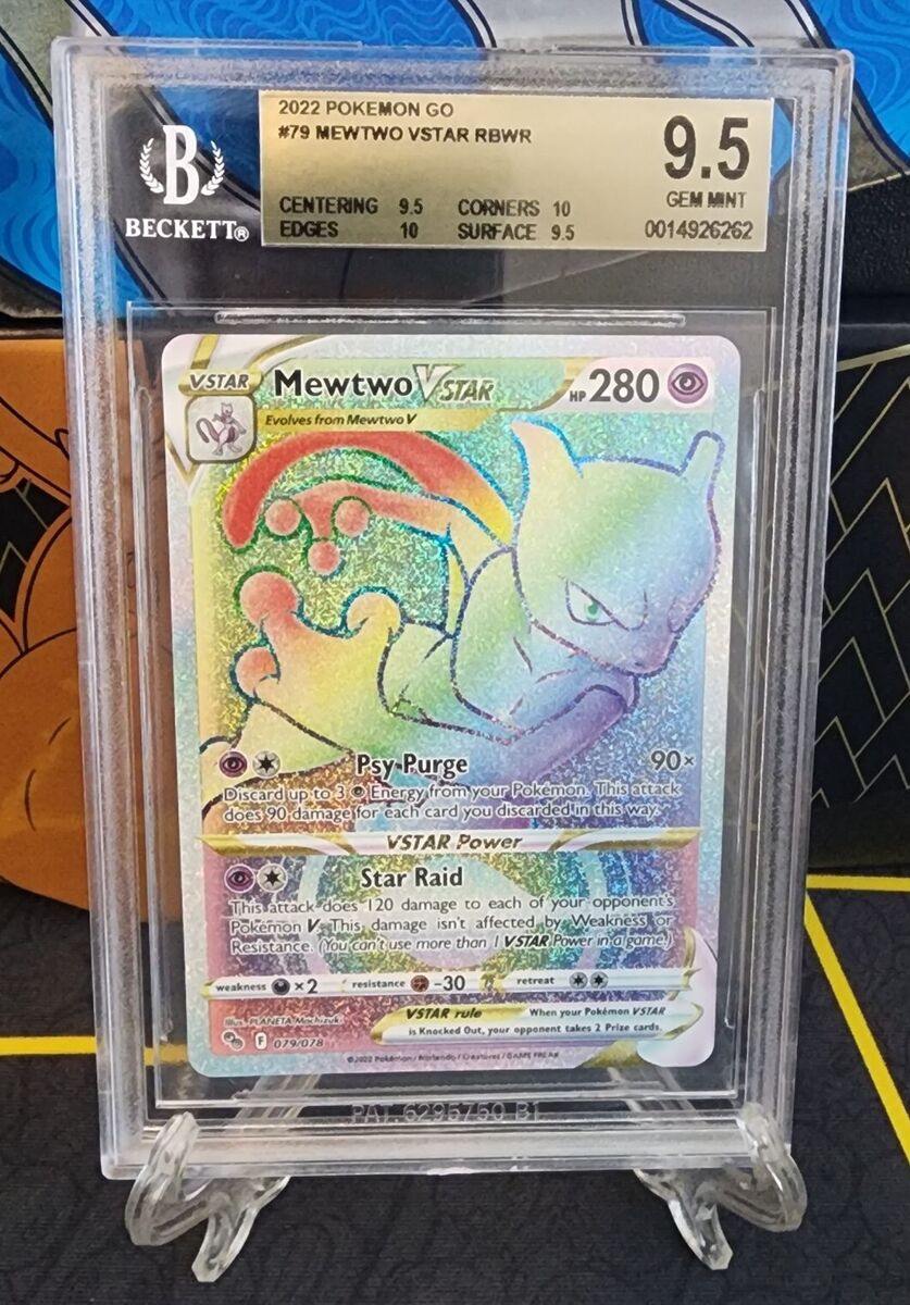 2022 Pokemon GO Mewtwo VSTAR Rainbow Rare 079/078 BGS 9.5 2022 Pokemon GO Mewtwo VSTAR Rainbow Rare 079/078 BGS 9.5
