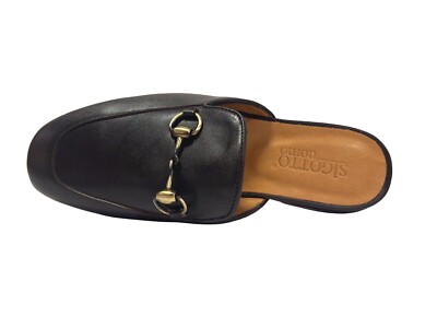Men’s Sigotto Uomo Genuine Italian Leather Backless Leather Mules Sz 11 US Sigotto Uomo Mens White Leather Backless Mules Sandals 6172  main image 4