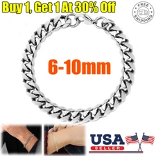 Silver Cuban Chain Bracelet Fashionable Men's and Women's Silver Bracelets Gift