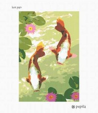 Koi Pair Needlepoint Kit or Canvas