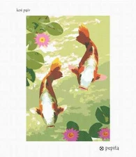 Koi Pair Needlepoint Kit or Canvas