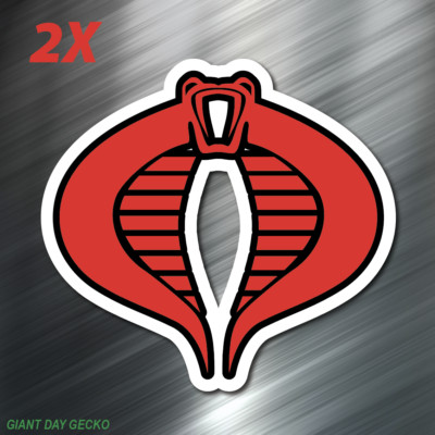 2X Two GI JOE Cobra Commander Snake car Laptop Wall Sticker Decal USA ...