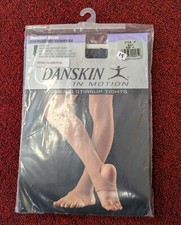 Danskin Style 49 Black Women's DuraSoft Nylon Stirrup Tights New