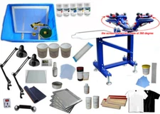 Floor Type 4 Color 1 Station Silk Screen Material KIt Screen Printing Press
