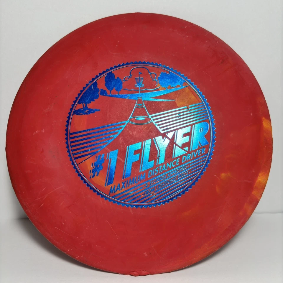 Vintage Lightning Rare #1 Flyer Maximum Distance Driver B-25 175g PDGA Red Blue - Image 2 of 4