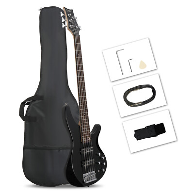 Glarry 44'' GIB 5 String H-H Pickup Electric Bass Guitar Laurel Wood Fingerboard