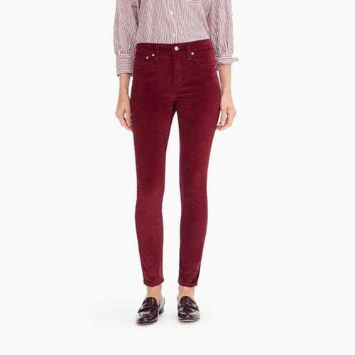 J.Crew Burgundy Velvet Jeans Pants 