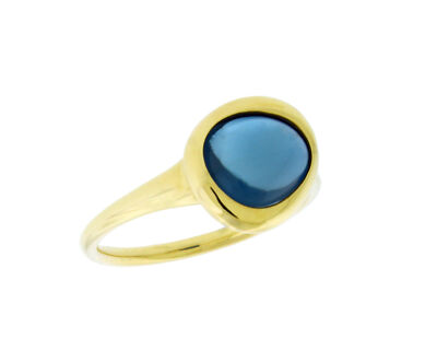 Fred Paris Belle Rives London Blue Topaz Ring In 18k Yellow Gold