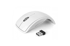 Silent Click Quiet Folding Optical Wireless Arc Mouse Portable Compact WHITE
