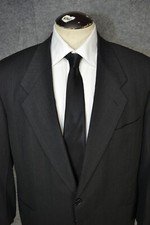 VTG Giorgio Armani Blazer Mens 44R Black Strips Wool Italy Le Collezioni Jacket