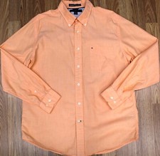 TOMMY HILFIGER REGULAR FIT 100 COTTON SHIRT PEACH Sz LARGE, L