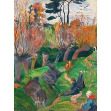 Paul Gauguin Bretagnelandskap Med Kuer Extra Large Art Poster