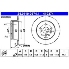 ATE Bremsscheiben + Beläge hinten 4243106120 | 609526