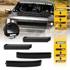 Smoked Sequential LED Side Mirror Turn Signal Lights For 2009-2014 Ford F150 EXV