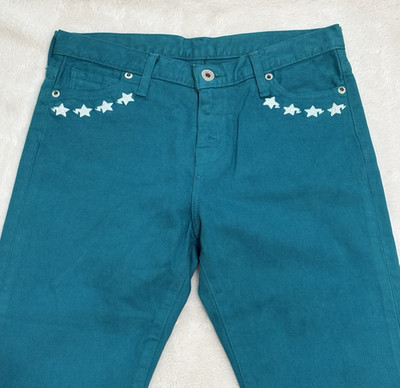 A Bathing Ape Jeans Bape Mens Size W30 x L30 Bapesta Blue Teal Denim Jeans Japan