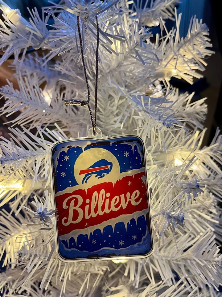 Billieve Escena de Nieve Facturas Personalizadas Abanico Búfalo Árbol de Navidad Adorno - Gran Regalo Foto 2 de 4