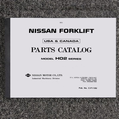 Nissan APH02A23WV Forklift Lift Truck Parts List Catalog Manual Book H02 C-F110U