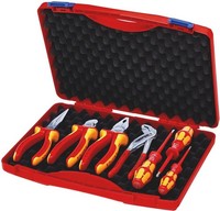 Knipex 00 21 15 Zangen-/Werkzeug-Satz 7-Teilig Mehrkomponenten-HüLlen/Kunststof