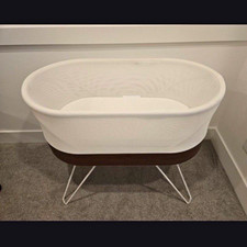 HALO Bassinest Oval Bassinet with Stand, White Brown