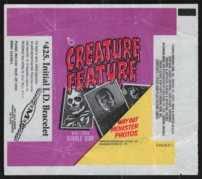 1973 Topps Creature Feature Opened Wax Pack Wrapper BB648 | eBay