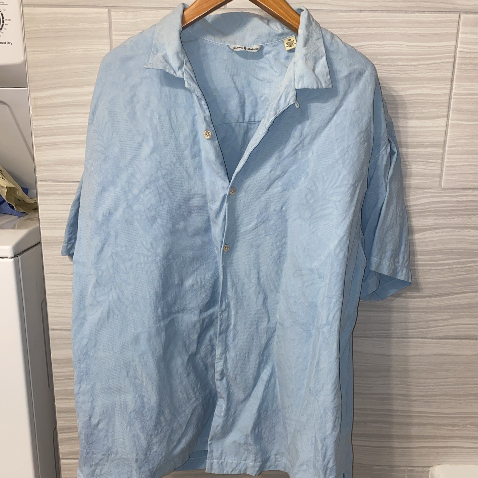 Tommy Bahama Men's Short Sleeve Blue 100% Silk Size XXL