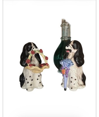 Vintage Merrymac Collection Misty Too Spaniel Dog Figurines Set Ceramic Japan