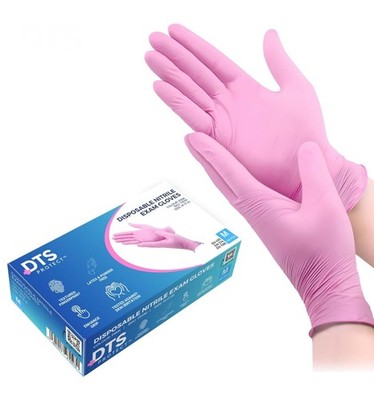100 rosa Nitrilhandschuhe latexfrei puderfrei Schönheitssalon Klinik Haar Lebensmittel