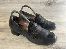 Womens 7.5-8 / EU 38 Dansko Lila Loafer Black Leather Comfort Slip-On Heeled