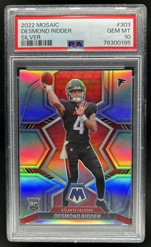 2022 Panini Mosaic Desmond Ridder Silver Rookie RC #303 Falcons PSA 10 GEM MINT