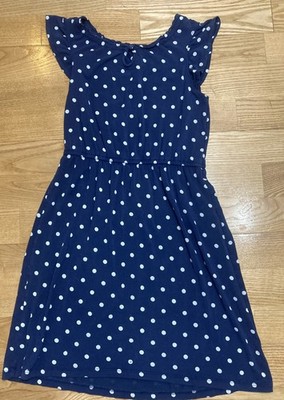 Girl's Old Navy Navy Polka Dot Dress Size 8 EUC