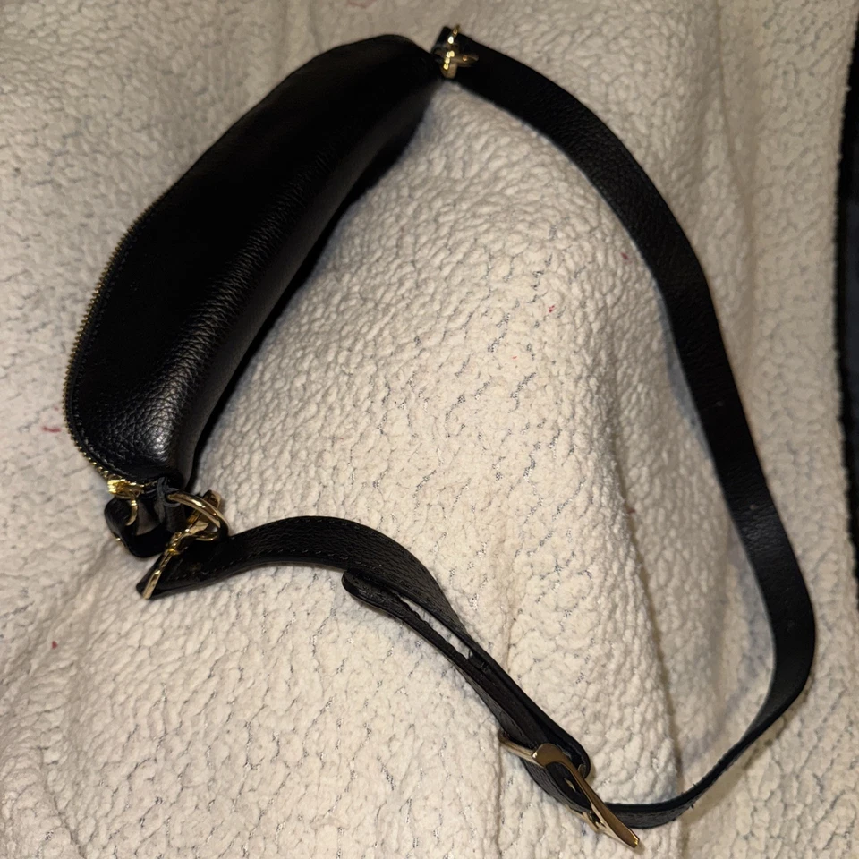 VIOLA CASTELLANI ITALIA NEGRO GENUINO Cuero Bandolera Cintura Bolso Riñonera Foto 4 de 4