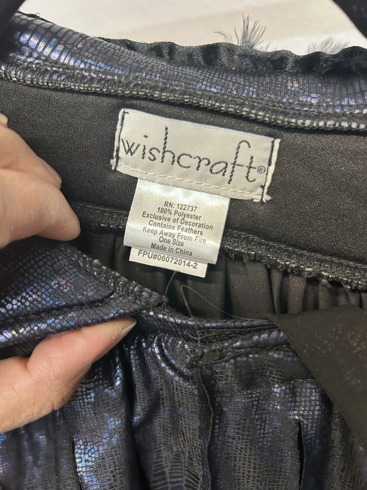 Wishcraft погони светлячки переливающийся черный пернатый плащ костюм ведьма ворон - Изображение 4 из 4