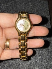 Lorus II Women LR0256 Dress Gold Tone Quartz Analog Watch Untested