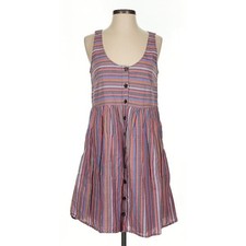 Madewell Striped Button  Mini Dress Multi Color Front Size S