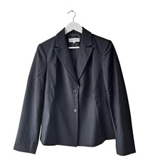 Calvin Klein Blazer Single Breasted Two Button Jacket Navy Black Women Size 10